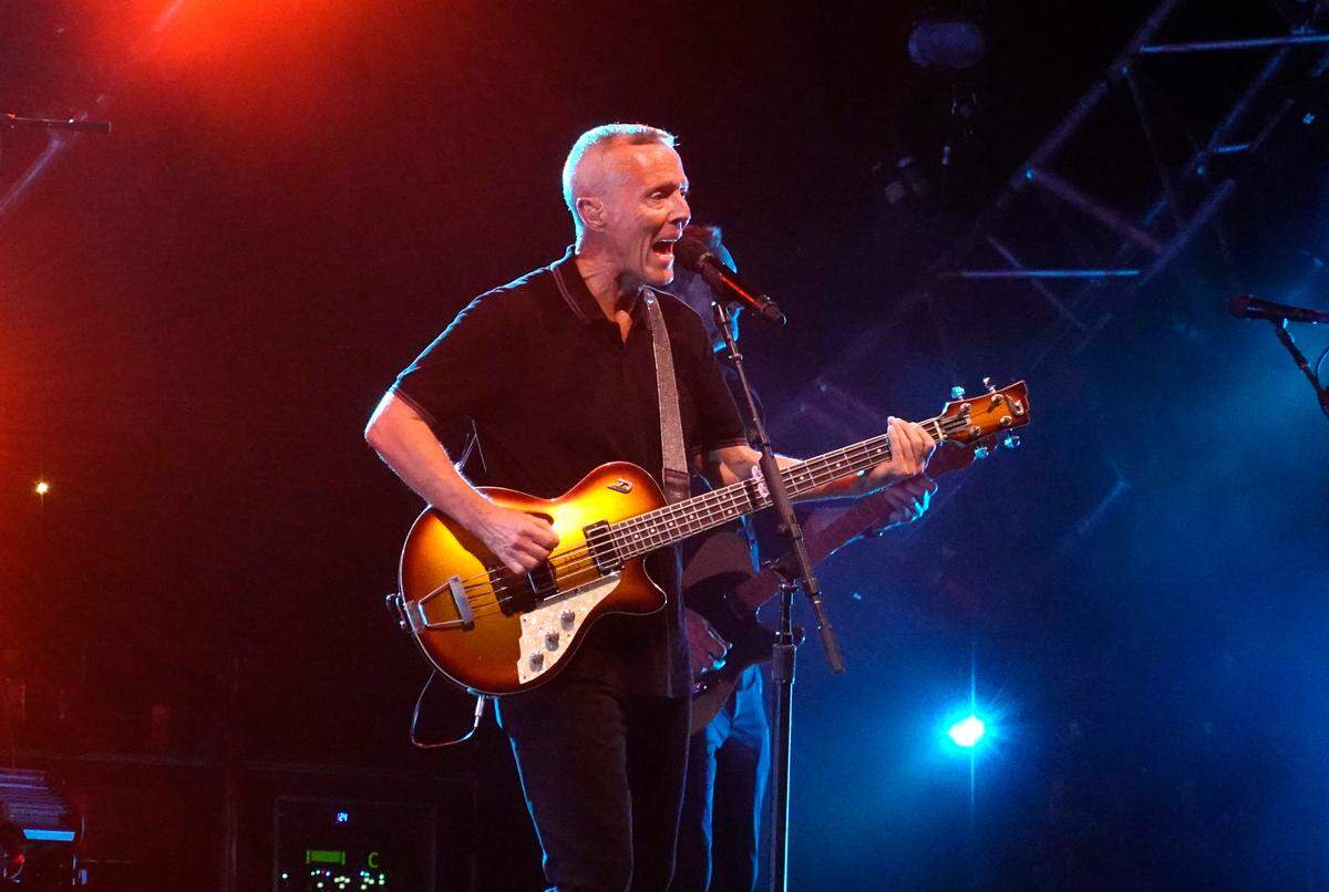 Curt Smith sings during the Tears for Fears concert at Coastal Credit Union Music Park in Raleigh, N.C., Saturday, July 8, 2023.