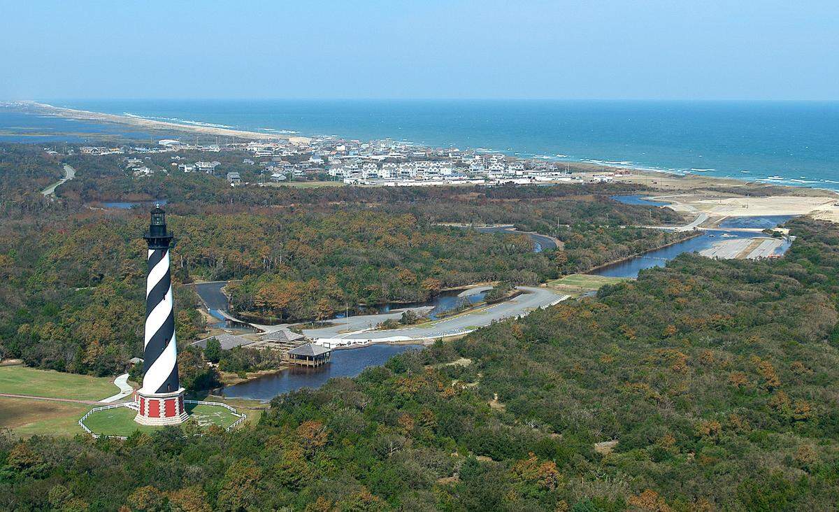 The Cape Hatteras Lighthouse, the tallest lighthouse on the East Coast, overlooks the Atlantic Ocean and the village of Buxton, N.C., in this file photo.