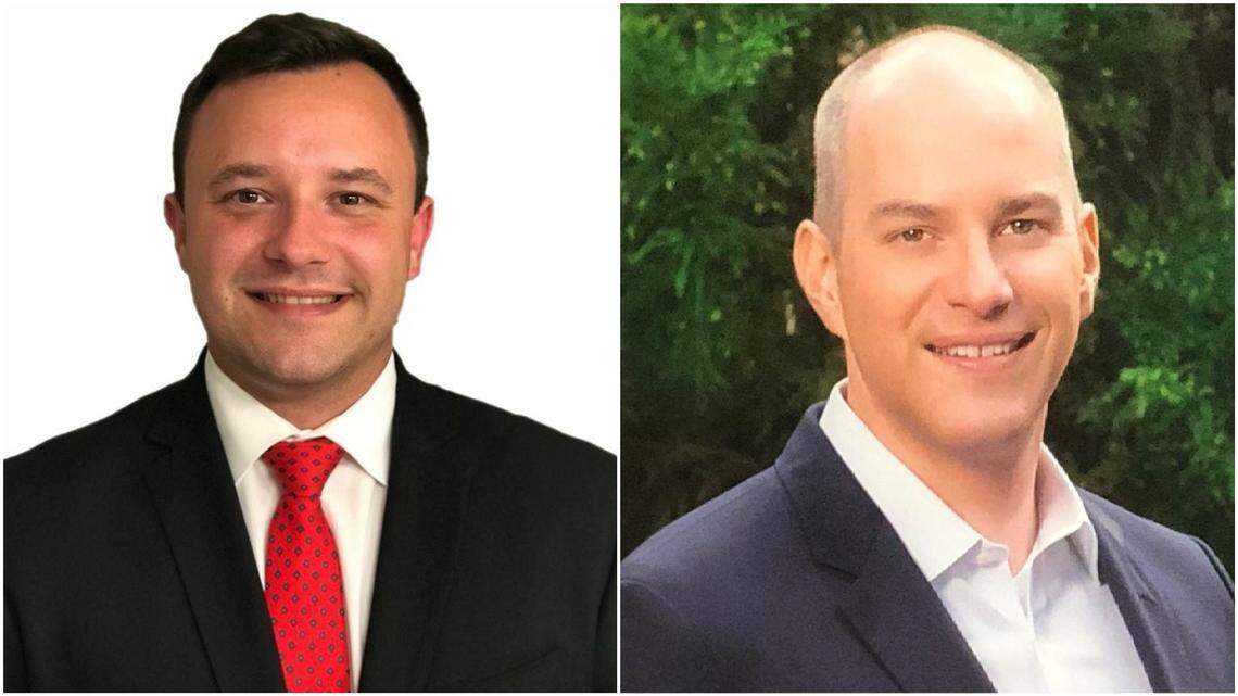 Republican David Blackwelder, left, is challenging Democrat Greg Ford for the Wake County Commissioner district 6 seat.