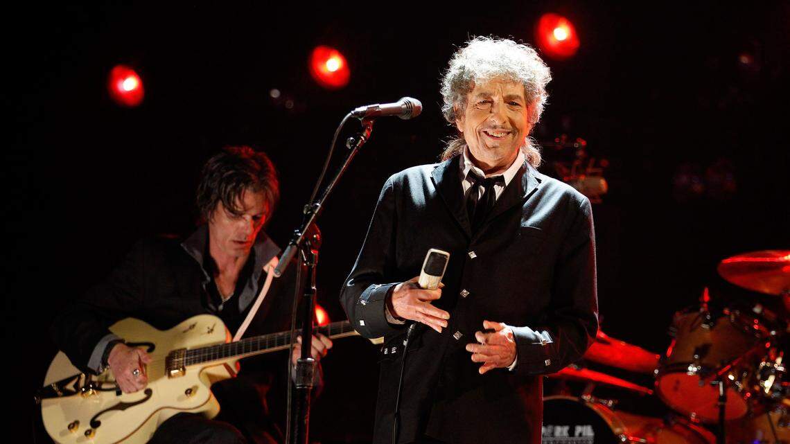 Bob Dylan onstage during the 17th Annual Critics' Choice Movie Awards at The Hollywood Palladium on Jan. 12, 2012, in Los Angeles.