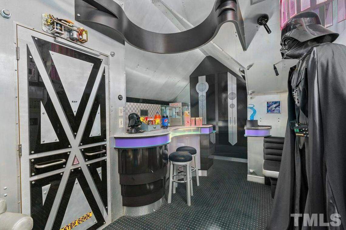 A home in north Raleigh owned by singer Shirley Caesar is on the market for $1.5 million and is receiving much attention for its Star Wars-themed home theatre.