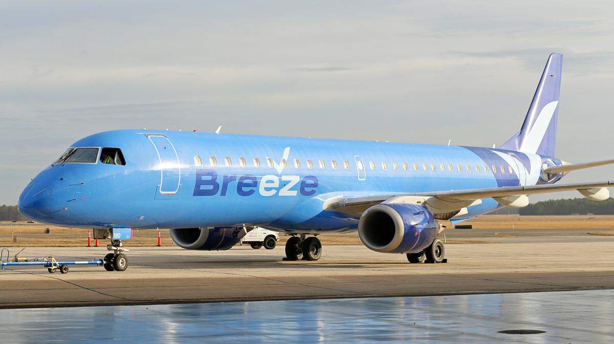 Breeze Airways will begin nonstop service to three cities from Raleigh-Durham International Airport starting in February 2023 and two more destinations starting in May.