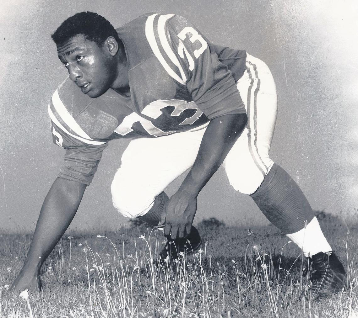 Artist Ernie Barnes at the Baltimore Colts training camp in 1960.