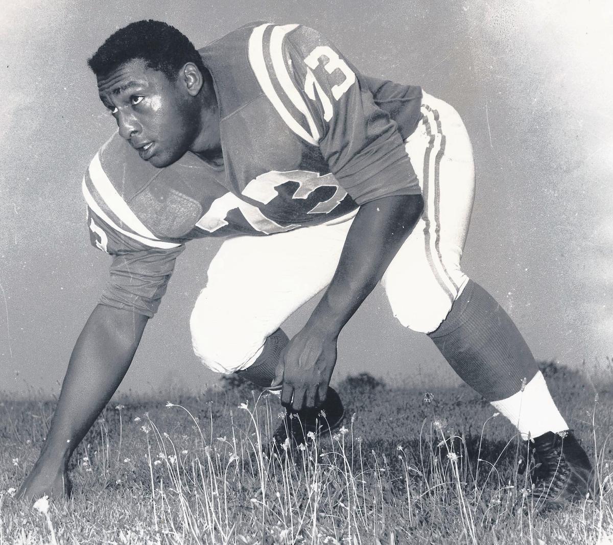 Artist Ernie Barnes at the Baltimore Colts training camp in 1960.