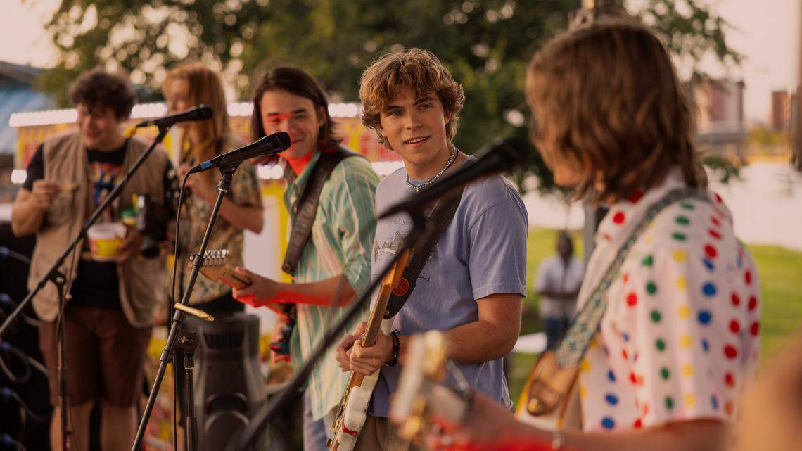 Jeremy Yun, William Lipton and Axel Ellis in “The Runarounds” on Prime Video.