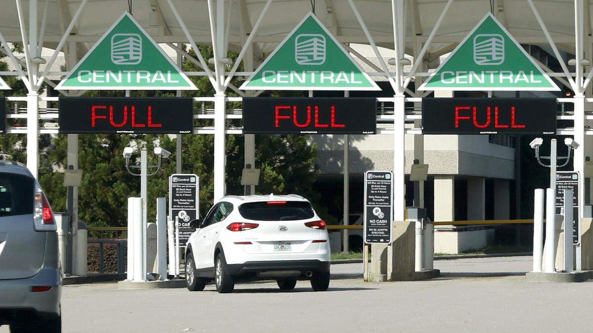 Premier and most of Central parking are full at Raleigh-Durham International Airport in Morrisville, N.C., Wednesday, August 16, 2023.
