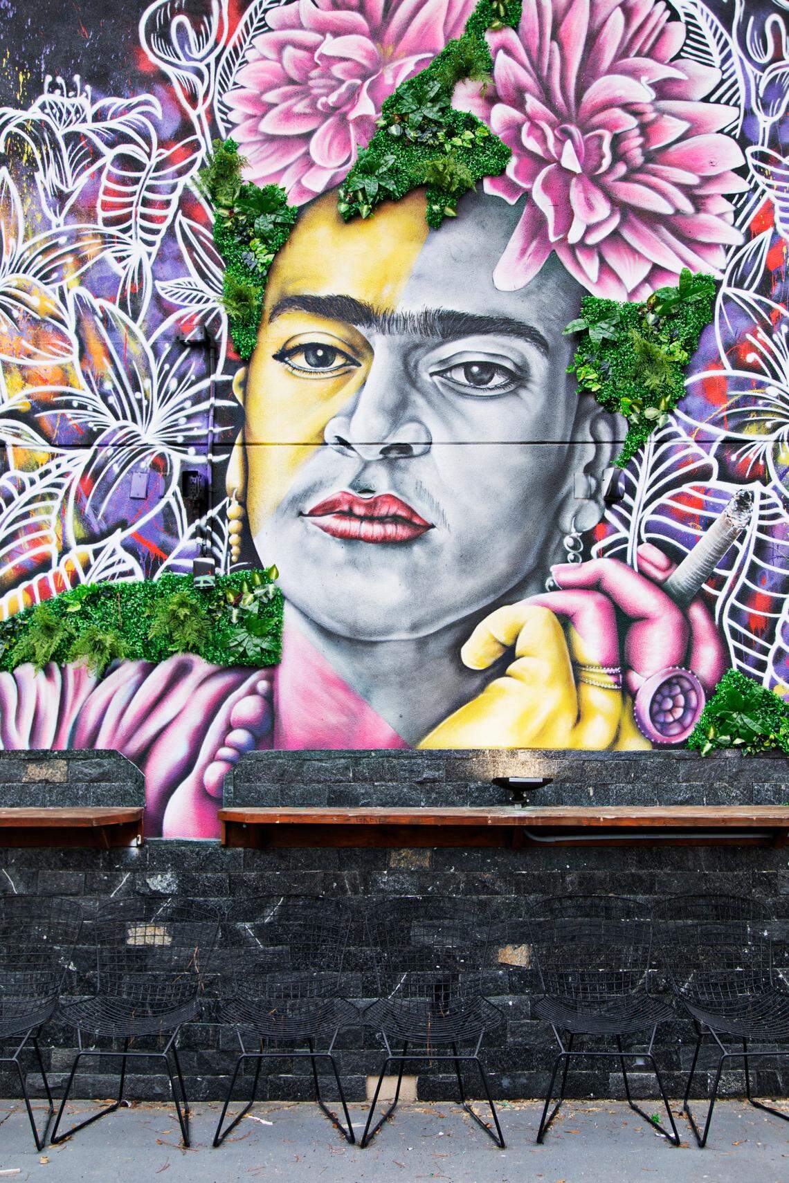 A mural from the patio at La Buena Vida in North Raleigh. The restaurant is the next project from Salvador Alvarez, of Chido Taco. This will be an authentic Mexican restaurant with more seafood, higher spice levels and a few dishes from Fonda Lupita in Sanford.