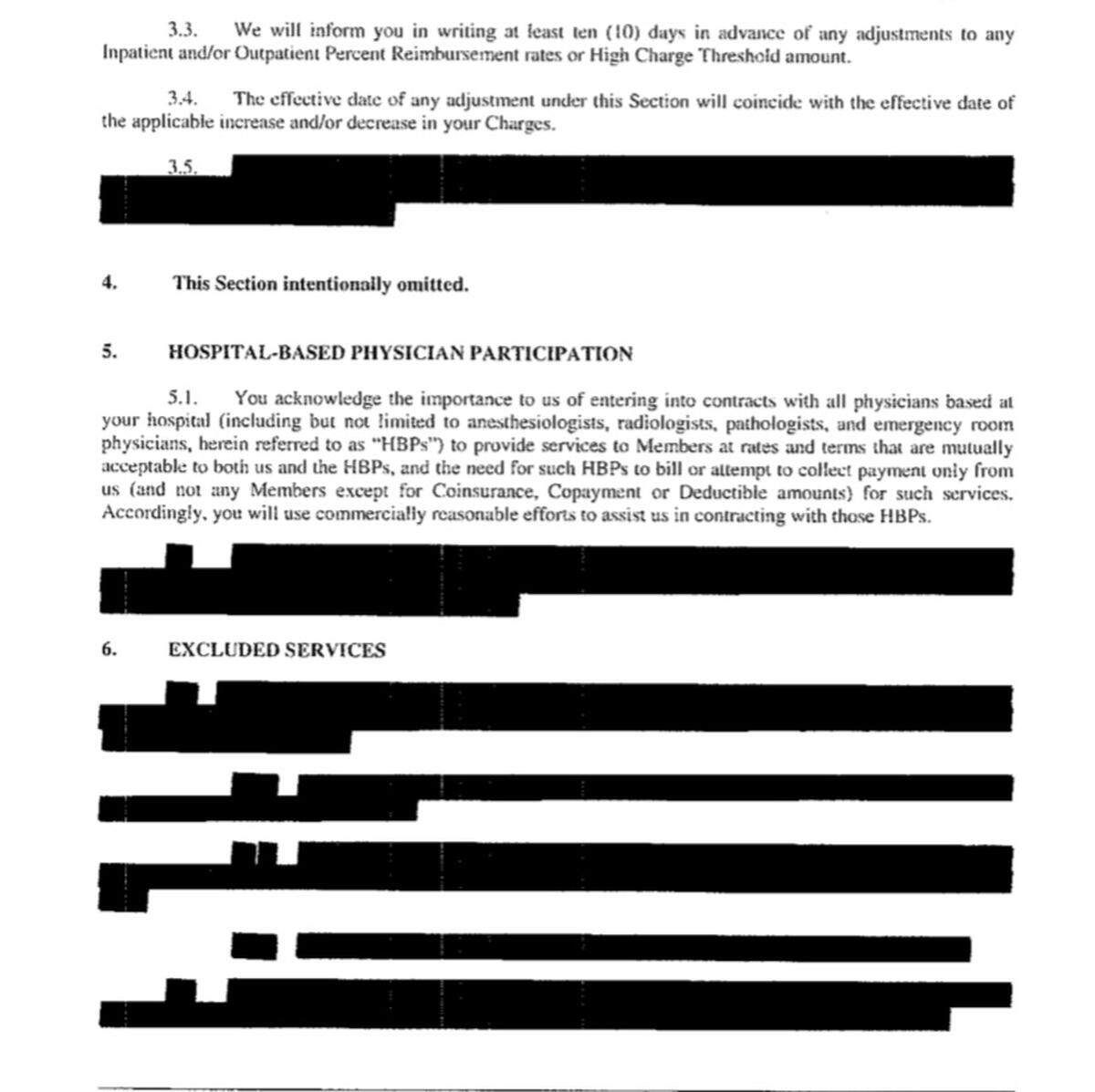 This is an example of the redacted documents UNC Health Care sent to the NC Treasurer’s office in response to a public records request.