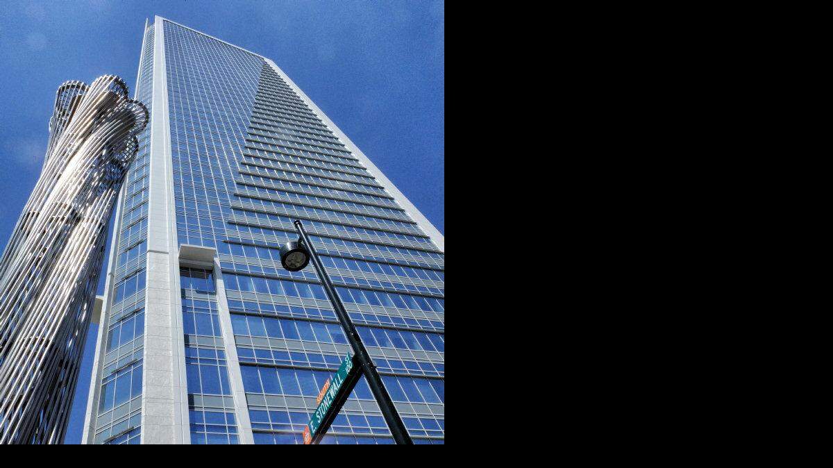 Duke Energy building in Charlotte at Tryon and Stonewall Streets.