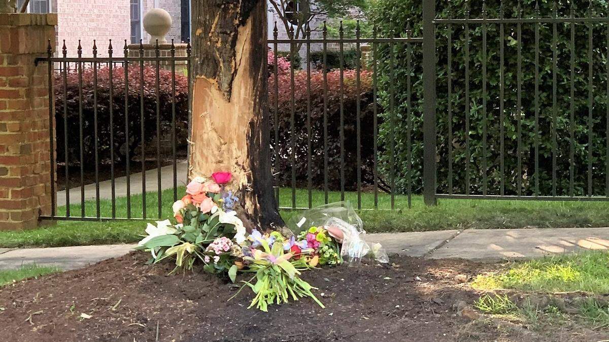 A memorial has been created at the site where a Durham biopharmaceutical executive and a UNC-Chapel Hill IT professional were killed on Tuesday, May 2, 2023, in the Meadowmont community.