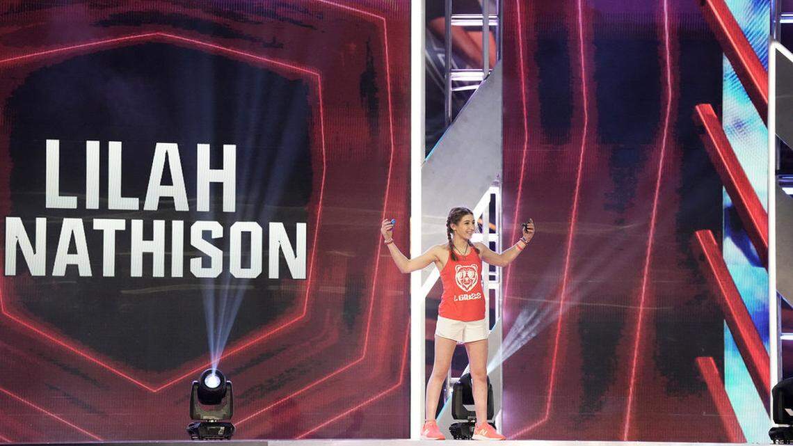 Lilah Nathison competes in the San Antonio qualifiers for Season 14 of “American Ninja Warrior.”