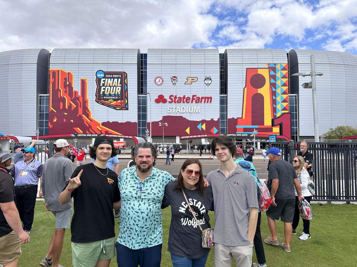 Jackson, Joe, Jessaca and James Giglio went to Phoenix in April to watch N.C. State men’s basketball play in the Final Four.