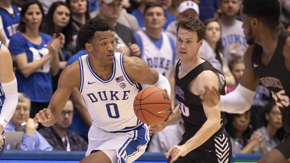 Duke’s Wendell Moore Jr. (0) starts a fast break after making a steal in the second half against Brown on Saturday, December 28, 2019 at Cameron Indoor Stadium in Durham, N.C.