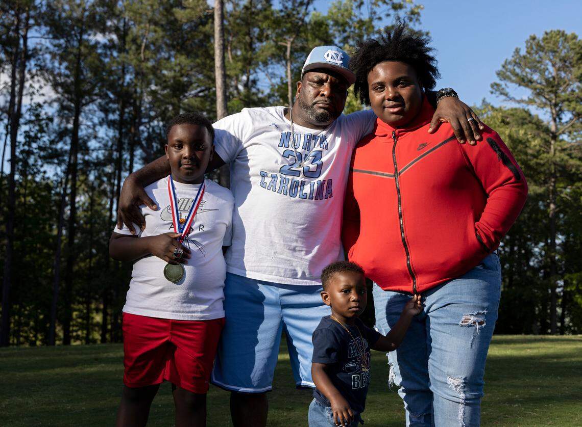 Atari Thomas says he, Braxton, Bryson and Braylon “deal with the emotions however they come” since his wife, Tiffany, died weeks after their youngest was born in 2021.