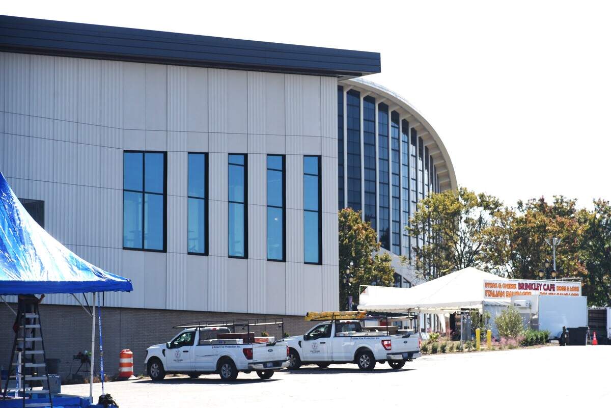 The new food hall at the NC State fair is meant to complement the iconic Dorton Arena next door.