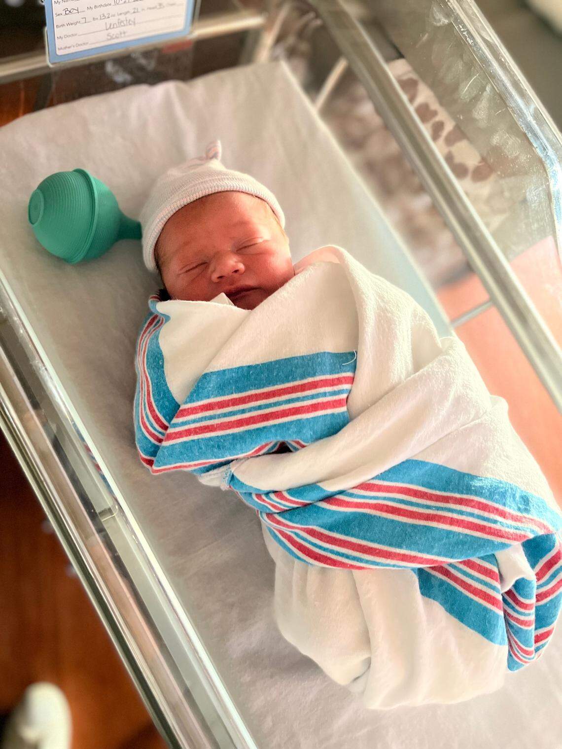 Scotty and Gabi McCreery announce the birth of their son Merrick Avery McCreery, who was born Oct. 24, 2022.