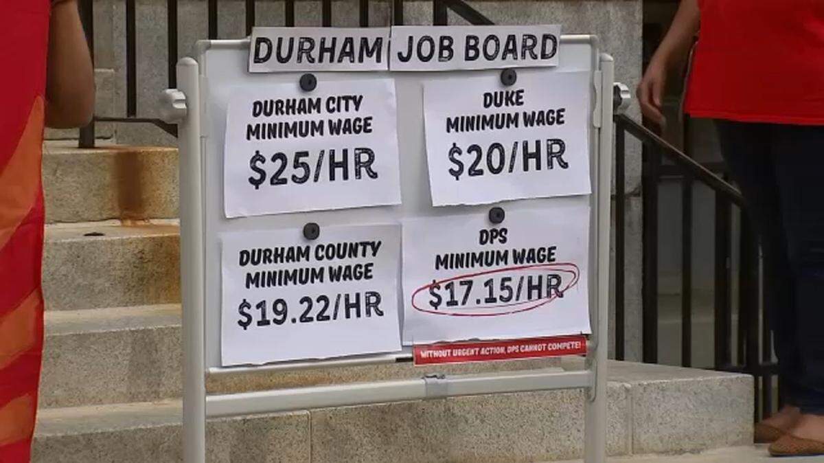 Bus drivers, cafeteria workers, instructional assistants and custodians told the Durham County commissioners that a 12% raise and an increase in the district’s minimum wage to $19.22 per hour is not a request, but a demand.