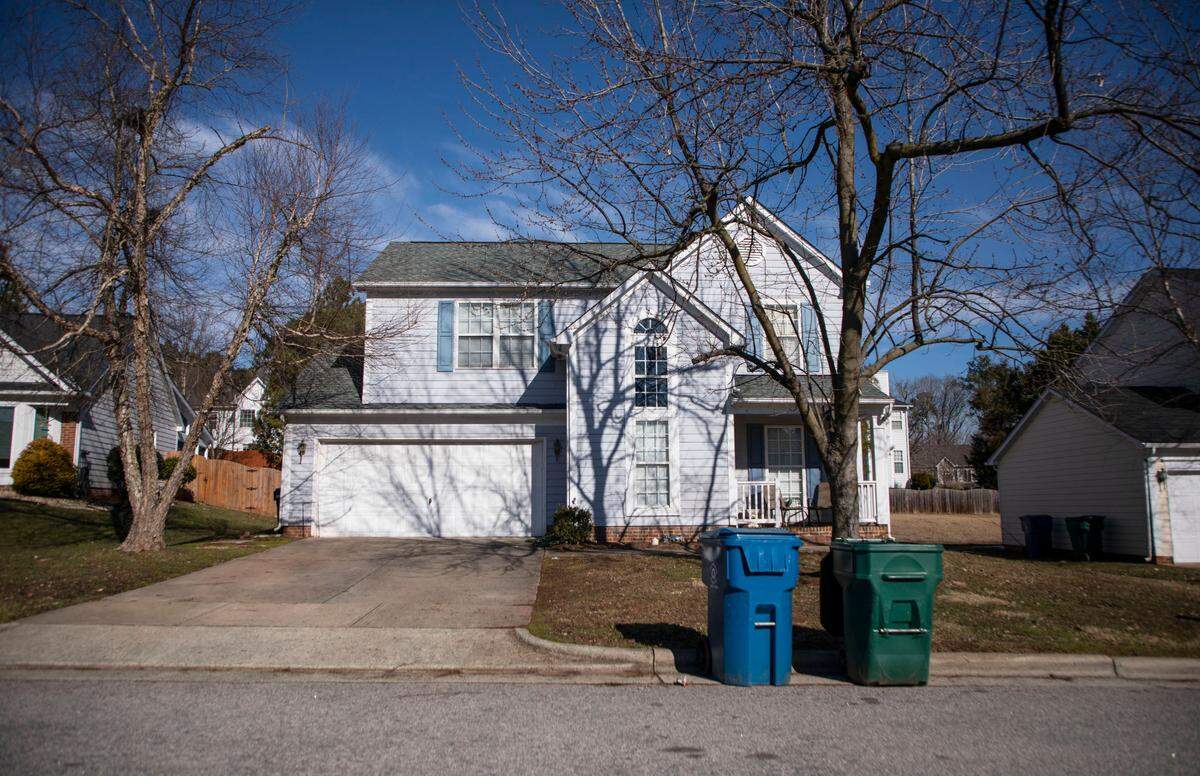 A Durham, N.C. home, pictured here on Jan. 24, 2022, was occupied by Grace Marsh, the director of community engagement for the Durham County Sheriff’s Office, when it was searched as part of a drug investigation two years ago.