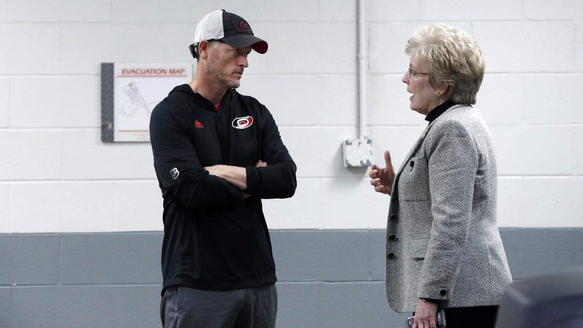 N.C. State athletic director Debbie Yow, right, tops the 2018 Triangle Ten as the most influential person in sports in the Triangle. Carolina Hurricanes owner Tom Dundon, left, is fifth.