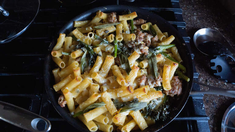 Baked Pasta with Sausage and Broccoli Rabe is your new easy, one-pot weekday meal