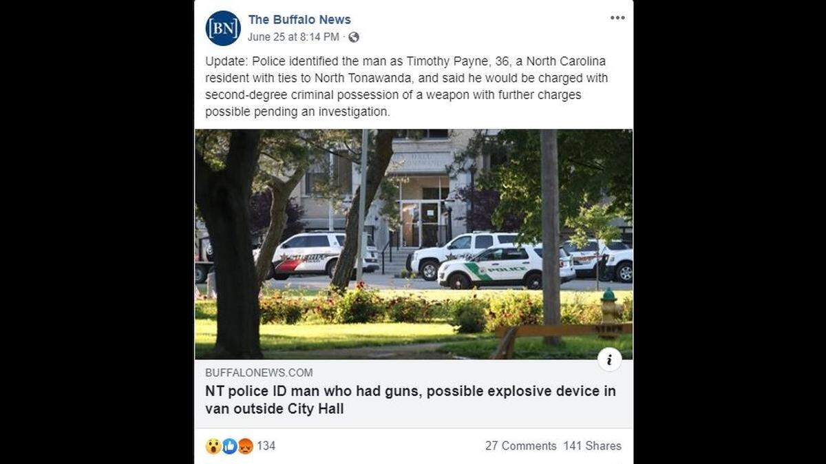 A North Carolina man was charged after weapons were found in a van outside a town hall, New York police say.