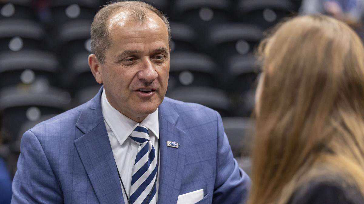 ACC commissioner Jim Phillips arrives for the Duke vs St. John’s game on Friday, March 27, 2026, at Capital One Arena in Washington, D.C.