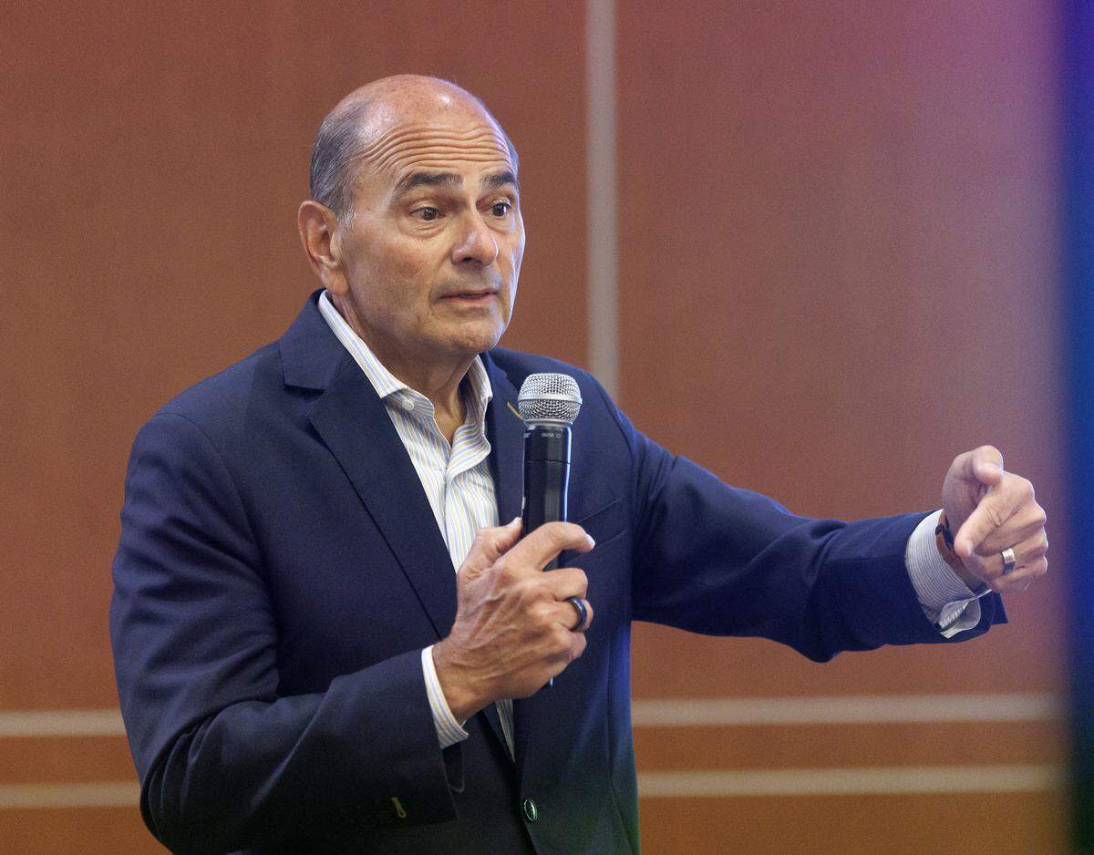 WakeMed president and CEO Donald Gintzig during a community forum on May 19, 2026, in Raleigh.