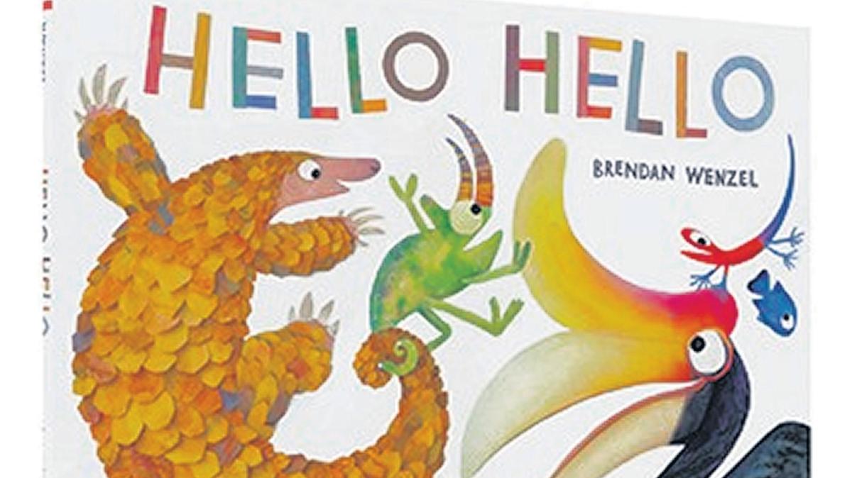 Brendan Wenzel’s near wordless “Hello Hello”  has a visually strong layout that encourages animal comparisons using concepts like size and color. The back matter identifies all animals and the author writes of his purpose, his fear of their endangerment.
