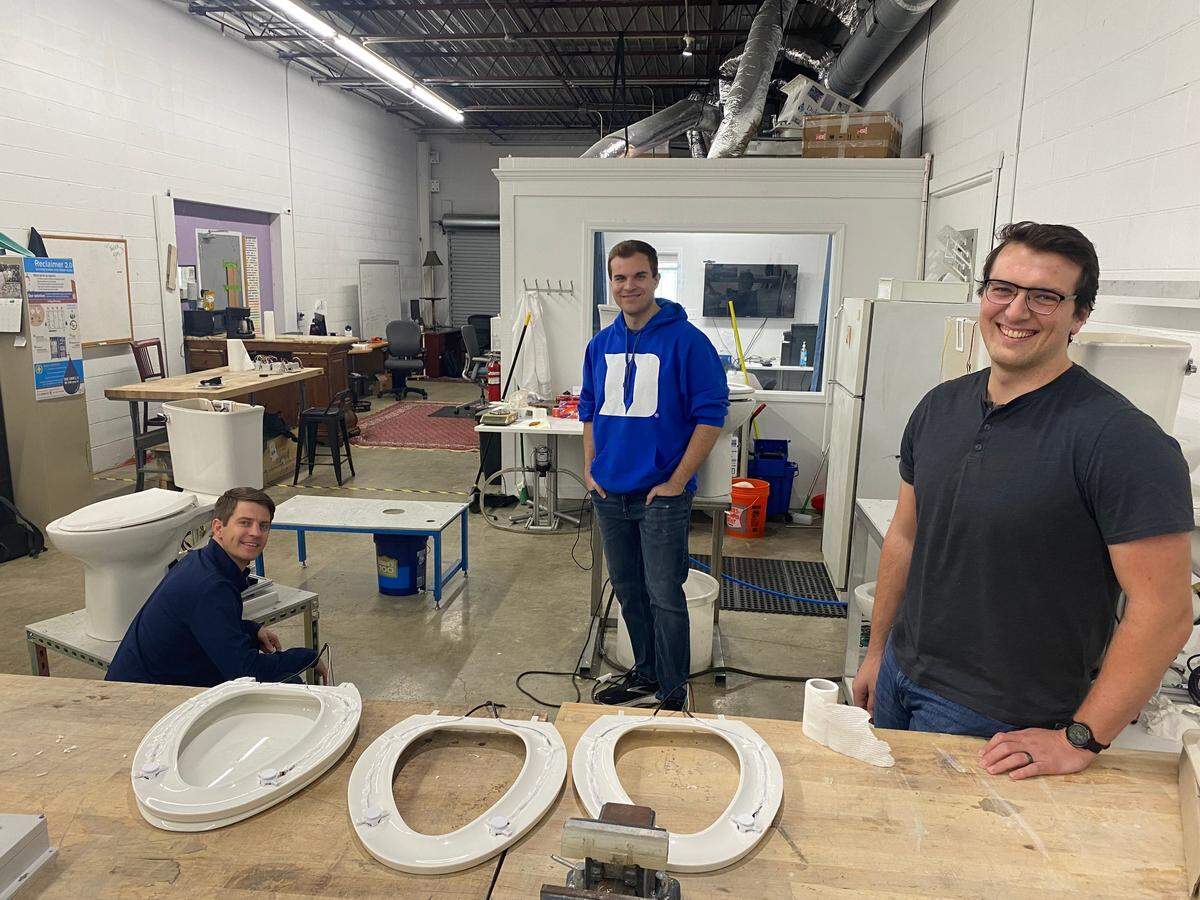 Coprata team working on smart toliets in Durham, NC.