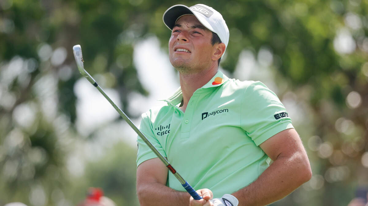 Mar 9, 2024; Orlando, Florida, USA; Victor Hovland plays his shot from the second tee during the third round of the Arnold Palmer Invitational golf tournament. Mandatory Credit: Reinhold Matay-USA TODAY Sports