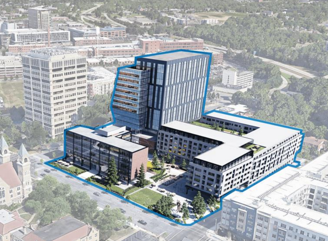 Ancora proposed a large office and lab space, plus 293 residential units for the redevelopment of 505 W. Chapel Hill Street, the former Durham Police Department headquarters.