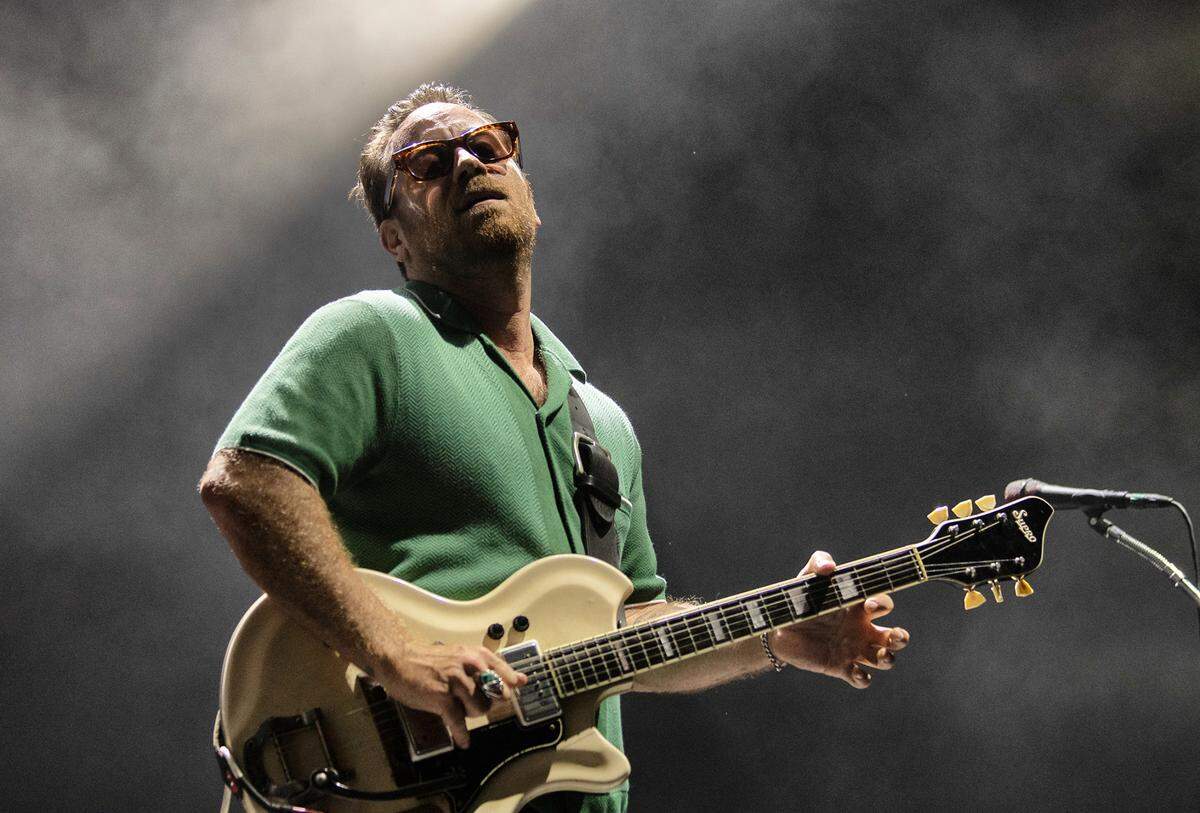 Dan Auerbach of The Black Keys in concert at Raleigh, N.C.’s Coastal Credit Union Music Park at Walnut Creek, Thursday night, Sept. 1, 2022.