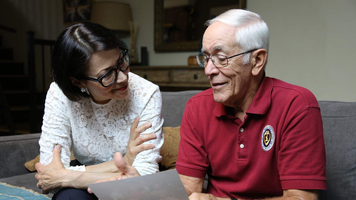 Ann Curry, left, with Vietnam war veteran Dave Johnson in the Season 2 premiere of “We’ll Meet Again” on PBS.