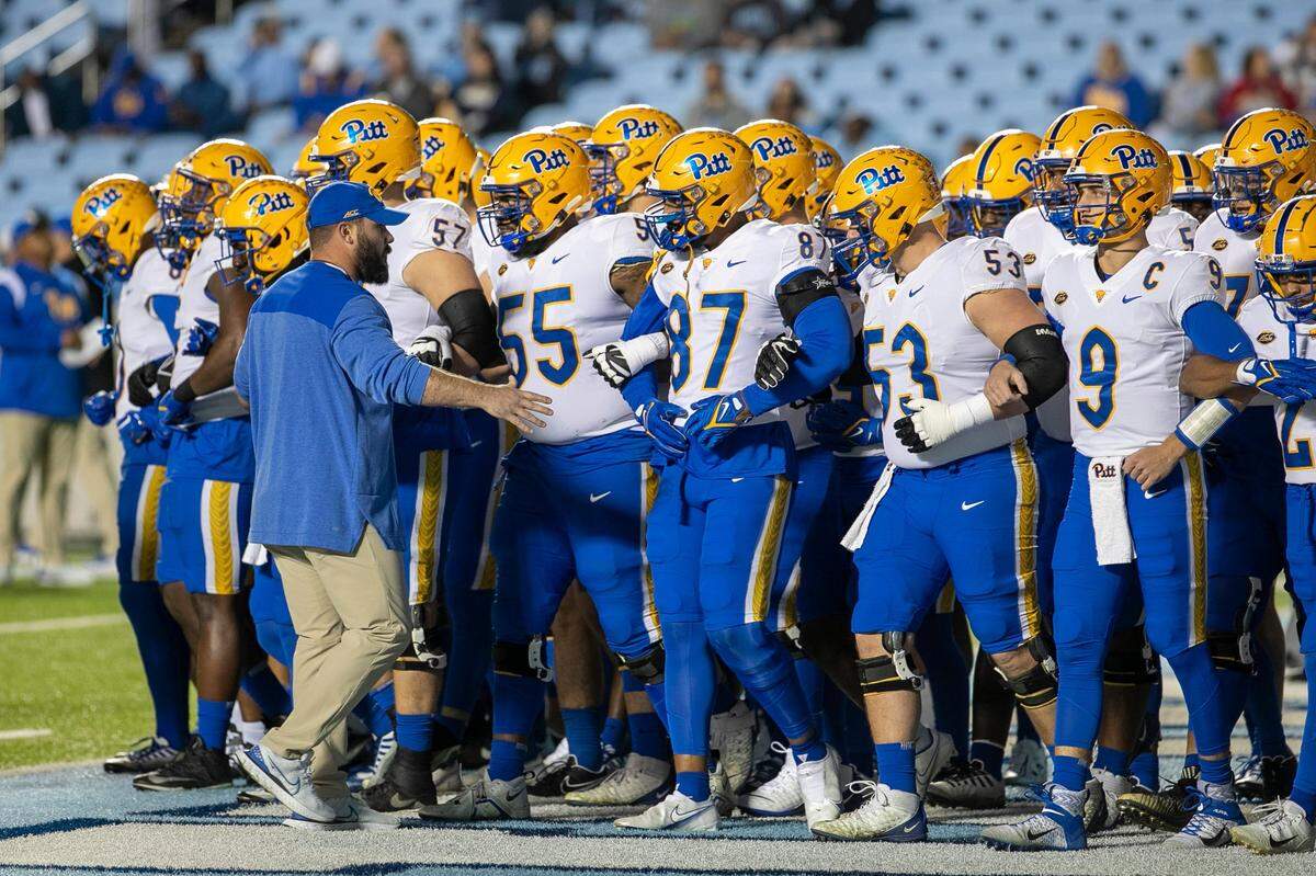 The Pitt Panthers enter Kenan Stadium for their pre-game warm ups on Saturday, October 29, 2022 at Kenan Stadium in Chapel Hill, N.C.