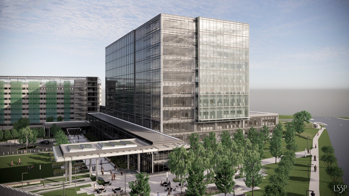 The state is building this 11-story building on Blue Ridge Road in West Raleigh to house 2,500 Department of Health and Human Services employees starting in 2025.