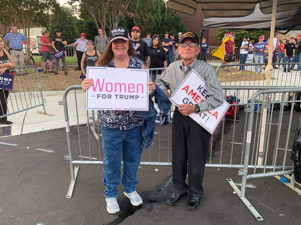 Kathy Rogers came to President Donald Trump’s Sept. 9, 2019, rally in Fayetteville, NC, from South Carolina with her father, Wilton Rogers.
