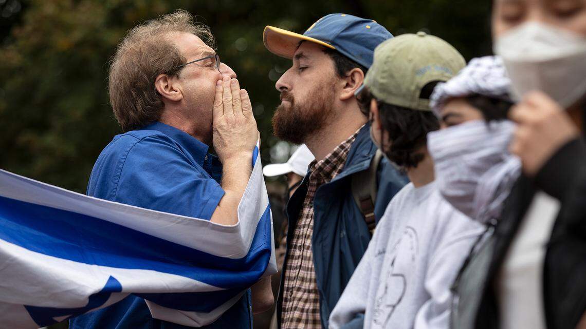 Protesters and counter-protesters face off at UNC during tense pro-Palestinian rally