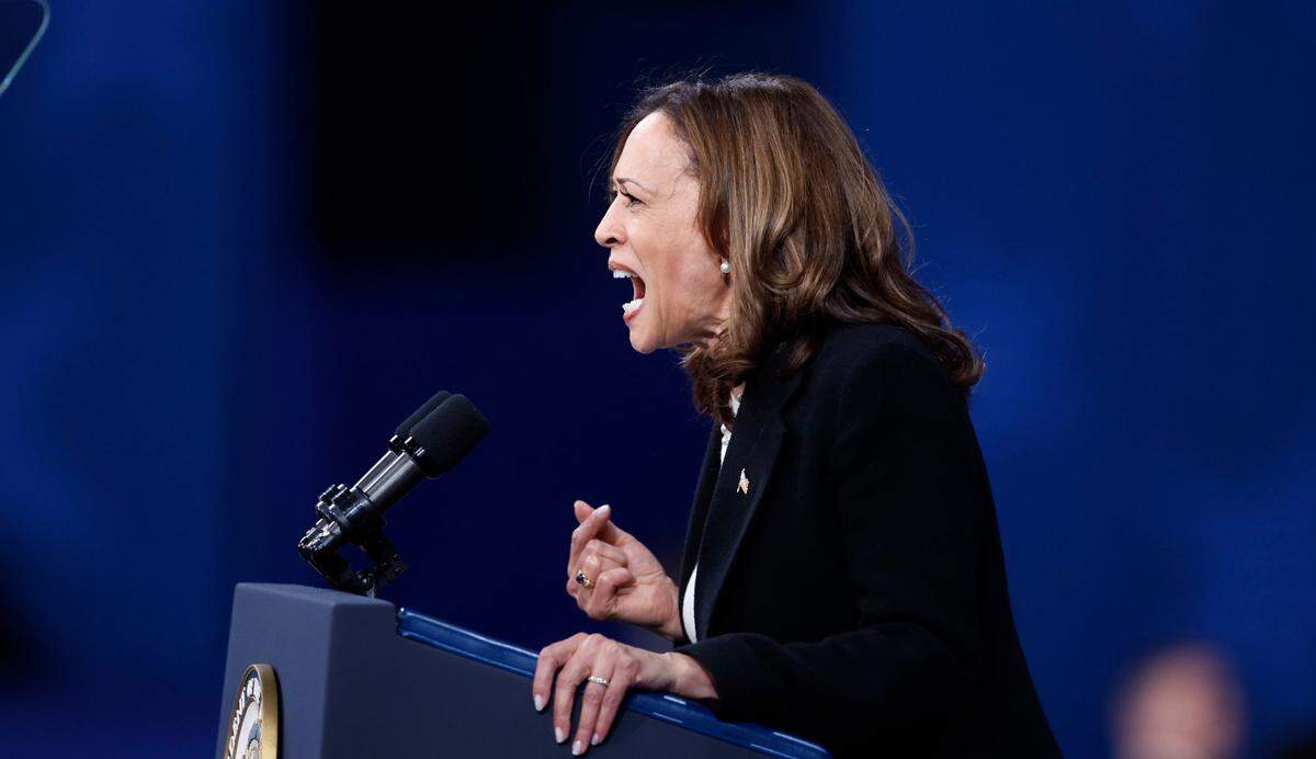 Vice President and democratic nominee for president Kamala Harris speaks during a rally at the Greensboro Coliseum in Greensboro, N.C., Thursday, Sept. 12, 2024.
