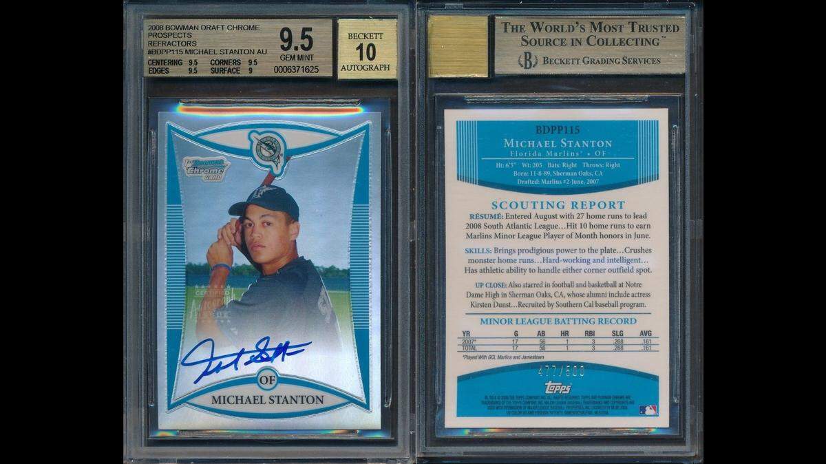 Mike Stanton's 2008 rookie baseball card