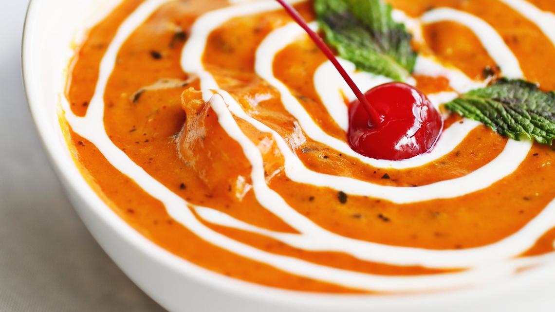 The Shrimp Tikka Masala is cooked in cooked in creamy tomato at Bawarchi Grill & Spirits in Apex.