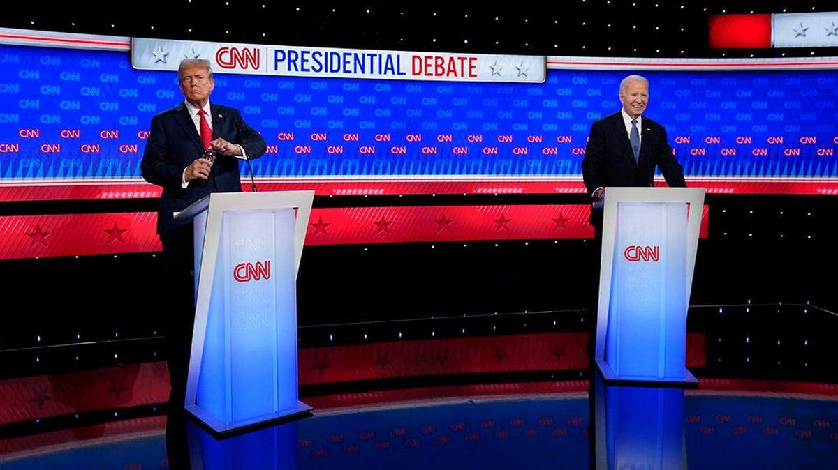 A break in the debate between President Joe Biden and former President Donald Trump in Atlanta on June 27, 2024.