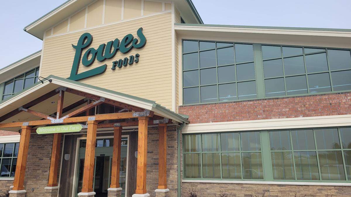 Shown, Lowes Foods grocery store on Mill Park Drive in Cary Greystone.