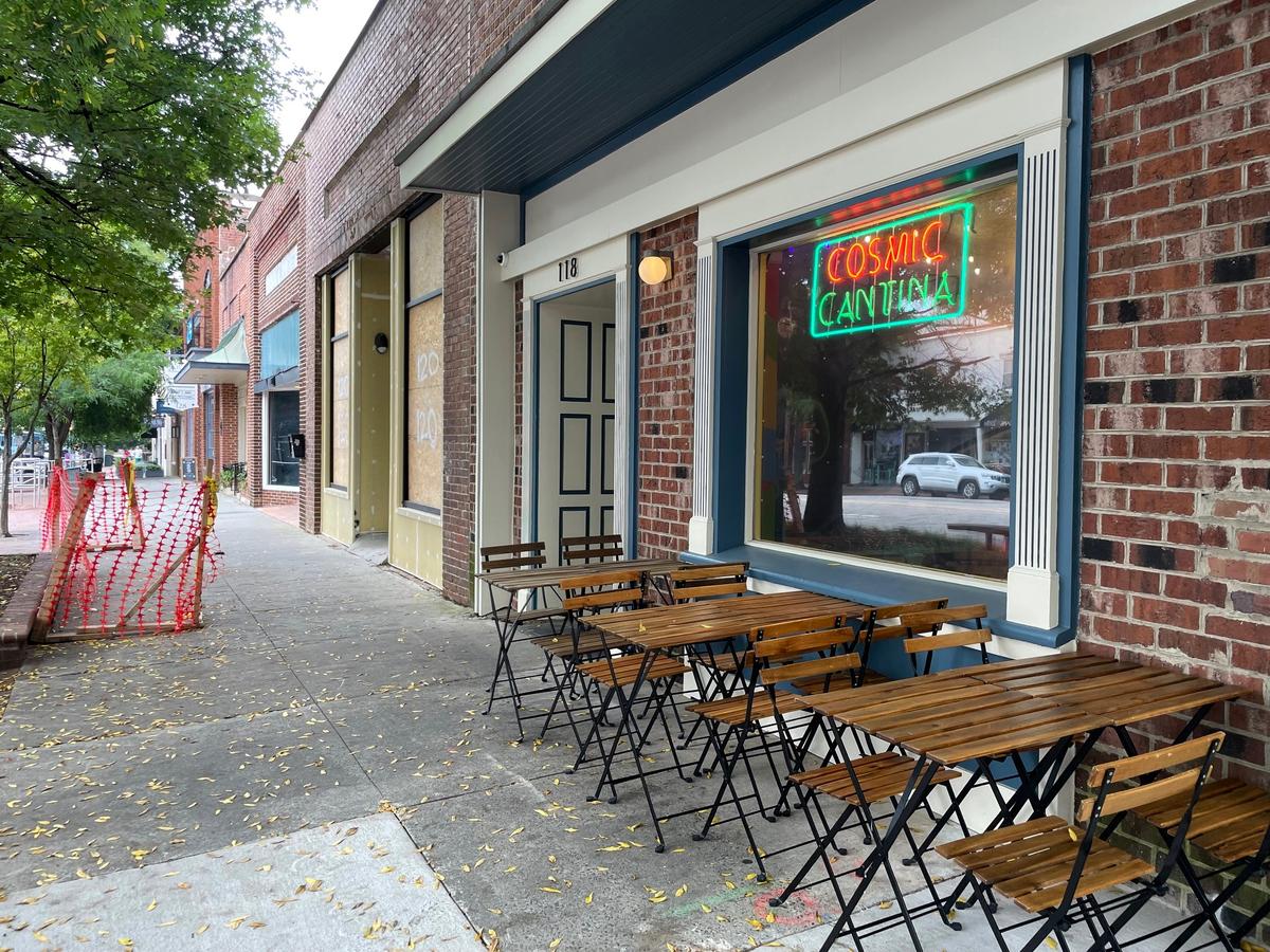 Cosmic Cantina, a late-night Chapel Hill favorite, moved in May to a new, more visible location at 118 E. Franklin St. Construction is still happening inside adjacent storefronts, including the Dyehard Fan Supply retail store planned for 122 E. Franklin St.
