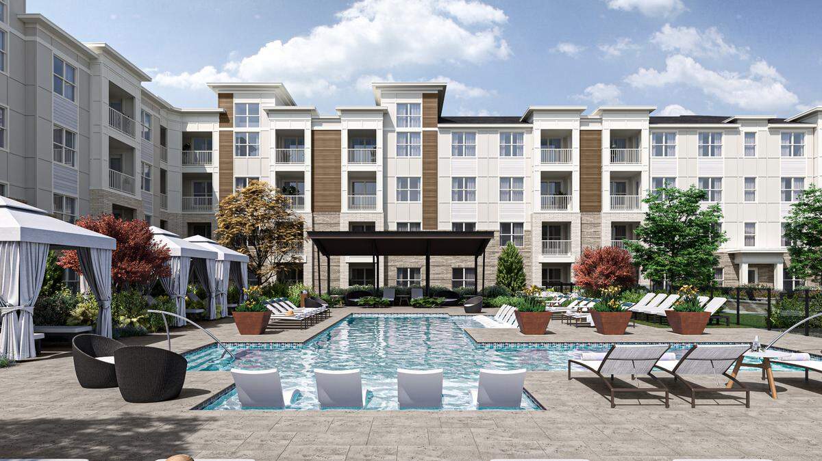 A rendering of Bainbridge Cary’s new saltwater pool at at 9205 Chapel Hill Road, which opened this month.