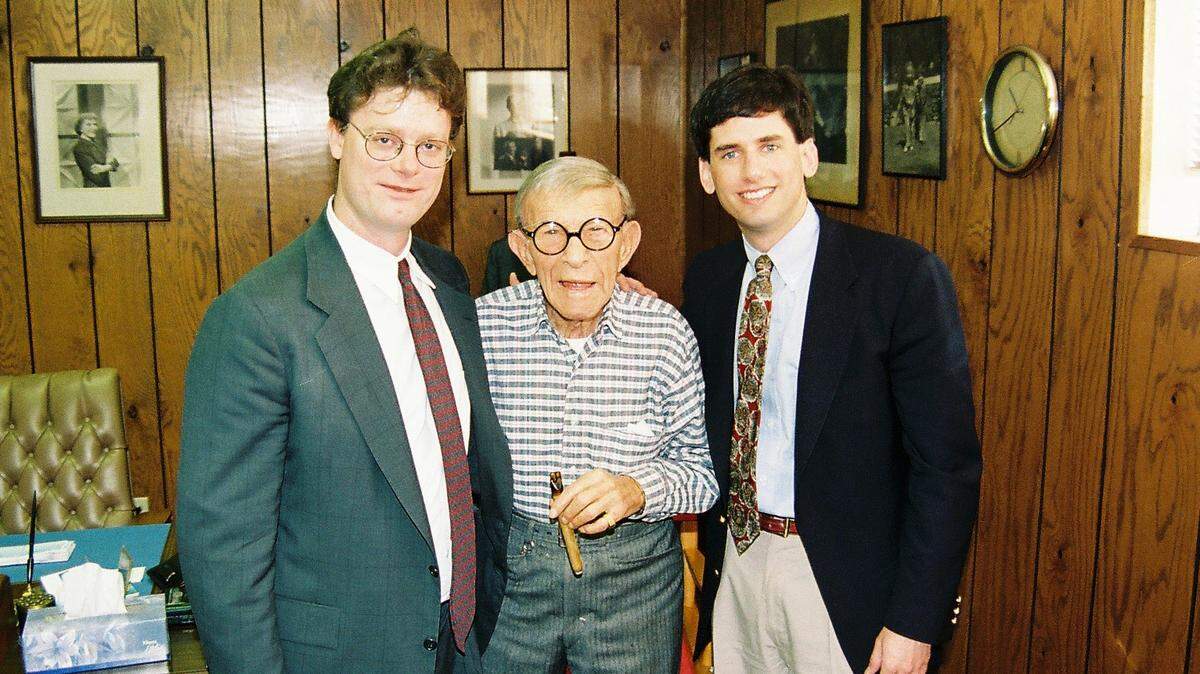 Authors   Tom Johnson, left, and David Fantle interviewed George Burns. Their numerous interviews with Hollywood icons are published in the book, "Hollywood Heyday: 75 Interviews with Golden Age Legends."
