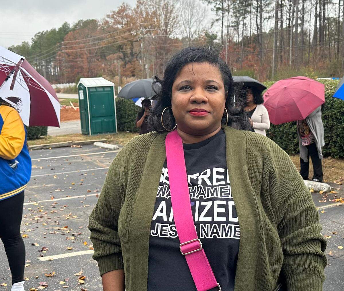 Little People Preschool owner Shawnonne Pickett attends a vigil following the death of a Southeast High School student