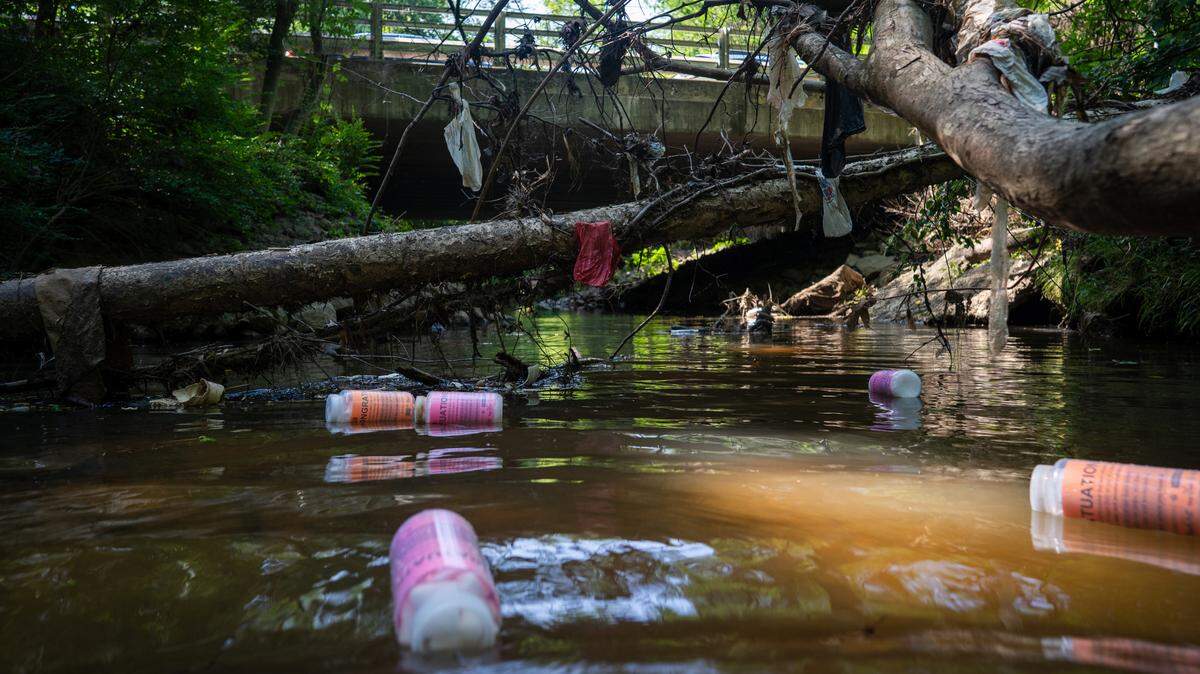 Scientists from N.C. State University released 40 GPS-tracked plastic bottles into Marsh Creek in Raleigh in April and May 2025 to study how litter travels. This is a part of a larger NOAA-funded project to reduce litter in urban waterways.