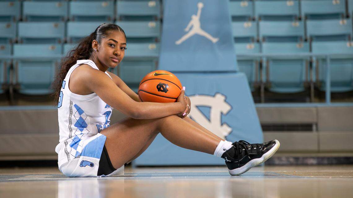 North Carolina’s Deja Kelly (25), poses for a portrait on Wednesday, June 22, 2022 at Carmichael Arena in Chapel Hill, N.C.