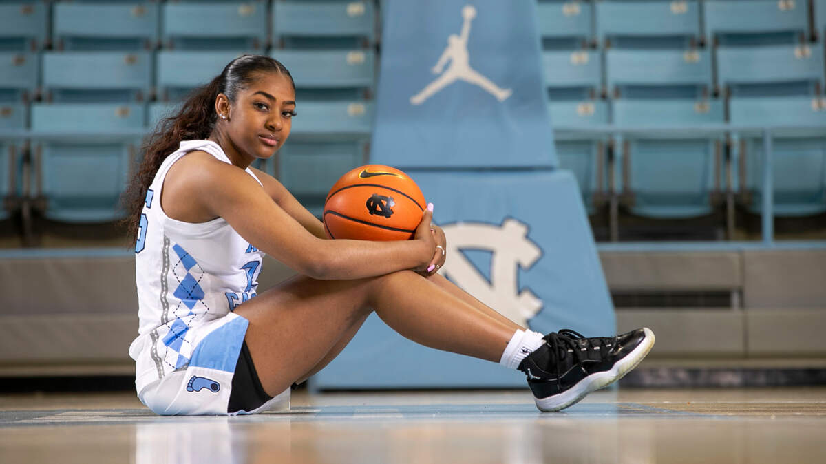 North Carolina’s Deja Kelly (25), poses for a portrait on Wednesday, June 22, 2022 at Carmichael Arena in Chapel Hill, N.C.