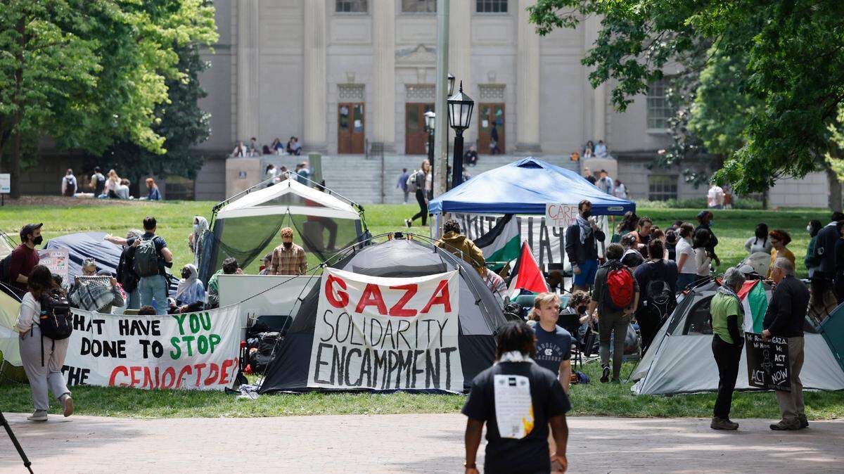 UNC students camped out to protest Israel-Hamas war say: ‘We will not be leaving.’